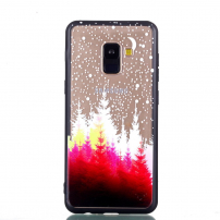 Plastový embosovaný kryt les pro Samsung Galaxy A8 (2018) - transparentní