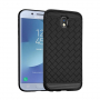 Plastový kryt s proplétanou texturou pro Samsung Galaxy J3 (2017) - černý