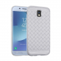 Plastový kryt s proplétanou texturou pro Samsung Galaxy J3 (2017) - šedý