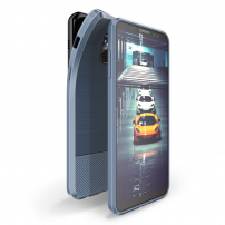 Dux Ducis S kryt s broušenou texturou pro Samsung Galaxy A8 Plus (2018) - modrý