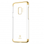 Baseus Glitter čirý kryt s rámečkem pro Samsung Galaxy S9 - zlatý