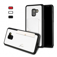 Dux Ducis Pocard kožený kryt pro Samsung Galaxy A8 Plus (2018) - bílý