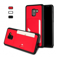 Dux Ducis Pocard kožený kryt pro Samsung Galaxy A8 Plus (2018) - červený