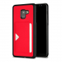 Dux Ducis Pocard kožený kryt pro Samsung Galaxy A8 Plus (2018) - červený