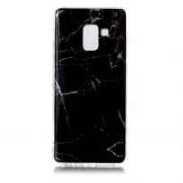 Plastový kryt mramor pro Samsung Galaxy A8 (2018) - černý