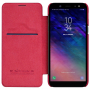 Nillkin Qin kožené flipové pouzdro pro Samsung Galaxy A6 Plus (2018) - červené