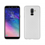 Plastový kryt s texturou karbonu pro Samsung Galaxy A6 Plus (2018) - stříbrný