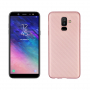 Plastový kryt s texturou karbonu pro Samsung Galaxy A6 Plus (2018) - růžovozlatý
