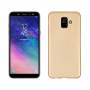 Plastový kryt s texturou karbonu pro Samsung Galaxy A6 (2018) - zlatý