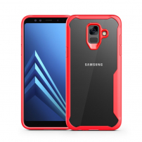 Nárazuvzdorný kryt čirý pro Samsung Galaxy A6 (2018) - červený