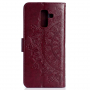 Flipové pouzdro s otiskem mandala pro Samsung Galaxy A6 Plus (2018) - vínové
