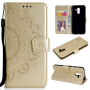 Flipové pouzdro s otiskem mandala pro Samsung Galaxy A6 Plus (2018) - zlaté