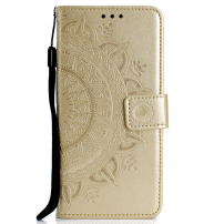 Flipové pouzdro s otiskem mandala pro Samsung Galaxy A6 Plus (2018) - zlaté