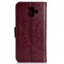 Flipové pouzdro s otiskem mandala pro Samsung Galaxy A6 (2018) - vínové