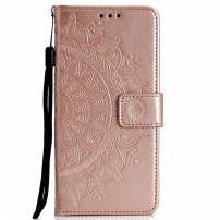 Flipové pouzdro s otiskem mandala pro Samsung Galaxy A6 (2018) - růžovozlaté