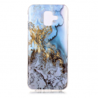 Plastový kryt mramor pro Samsung Galaxy A6 (2018) - modrý