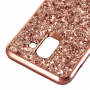 Třpytivý plastový kryt pro Samsung Galaxy J6 (2018) - růžovozlatý