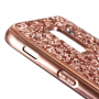 Třpytivý plastový kryt pro Samsung Galaxy J6 (2018) - růžovozlatý