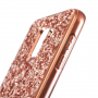 Třpytivý plastový kryt pro Samsung Galaxy J6 (2018) - růžovozlatý