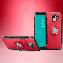Odolný kryt s držákem pro Samsung Galaxy J6 (2018) - červený