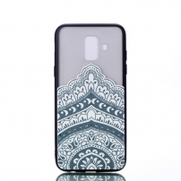 Plastový embosovaný kryt lotus pro Samsung Galaxy A6 (2018) - průhledný