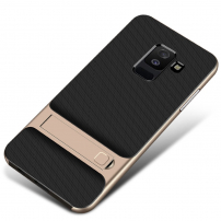 Elegance plastový kryt se stojánkem pro Samsung Galaxy A6 Plus (2018) - zlatý