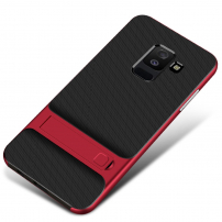 Elegance plastový kryt se stojánkem pro Samsung Galaxy A6 Plus (2018) - červený