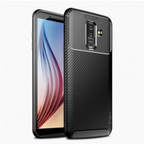 Ipaky plastový kryt s texturou karbonu pro Samsung Galaxy A6 Plus (2018) - černý