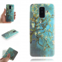 Plastový kryt kvetoucí strom pro Samsung Galaxy A6 Plus (2018) - modrý