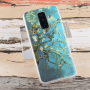 Plastový kryt kvetoucí strom pro Samsung Galaxy A6 Plus (2018) - modrý