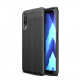 Litchi kožený kryt pro Samsung Galaxy A7 (2018) - černý
