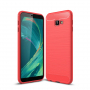 Plastový kryt s broušenou texturou pro Samsung Galaxy J4 Plus - červený