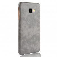 Litchi Skin kožený kryt pro Samsung Galaxy J4 Plus - šedý