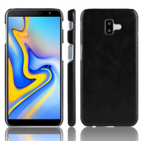 Litchi Skin kožený kryt pro Samsung Galaxy J6 Plus - černý