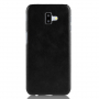Litchi Skin kožený kryt pro Samsung Galaxy J6 Plus - černý