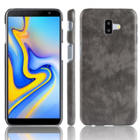 Litchi Skin kožený kryt pro Samsung Galaxy J6 Plus - šedý