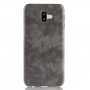 Litchi Skin kožený kryt pro Samsung Galaxy J6 Plus - šedý