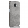 Litchi Skin kožený kryt pro Samsung Galaxy J6 Plus - šedý