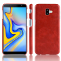 Litchi Skin kožený kryt pro Samsung Galaxy J6 Plus - červený