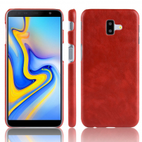 Litchi Skin kožený kryt pro Samsung Galaxy J6 Plus - červený