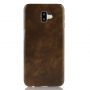 Litchi Skin kožený kryt pro Samsung Galaxy J6 Plus - hnědý