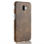 Litchi Skin kožený kryt pro Samsung Galaxy J6 Plus - hnědý