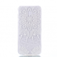 Plastový embosovaný kryt mandala pro Samsung Galaxy J4 Plus - transparentní
