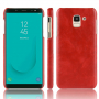 Litchi kožený kryt pro Samsung Galaxy J6 (2018) - červený