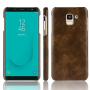 Litchi kožený kryt pro Samsung Galaxy J6 (2018) - hnědý