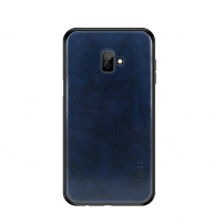 Mofi Kožený kryt pro Samsung Galaxy J6 Plus - tmavěmodrý