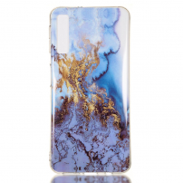 Plastový kryt mramor pro Samsung Galaxy A7 (2018) - modrý