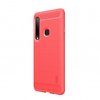 Mofi Plastový kryt s broušenou texturou pro Samsung Galaxy A9 (2018) - červený