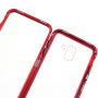 Zadní kryt s magnetickým rámečkem a tvrzeným sklem pro Samsung Galaxy J6 (2018) - červený
