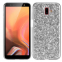 Plastový kryt se třpytkami pro Samsung Galaxy J6 Plus - stříbrný